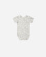 Quincy Mae Bamboo Short Sleeve Bodysuit in Blue Floral