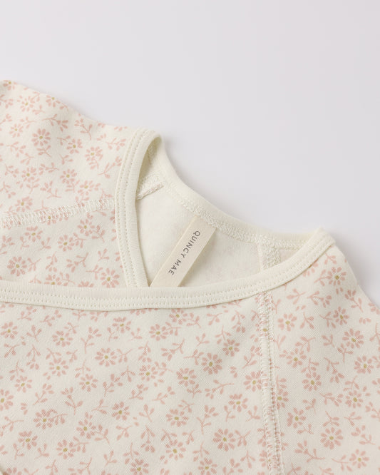 Quincy Mae Wrap Top & Footed Pant Set in Ditsy