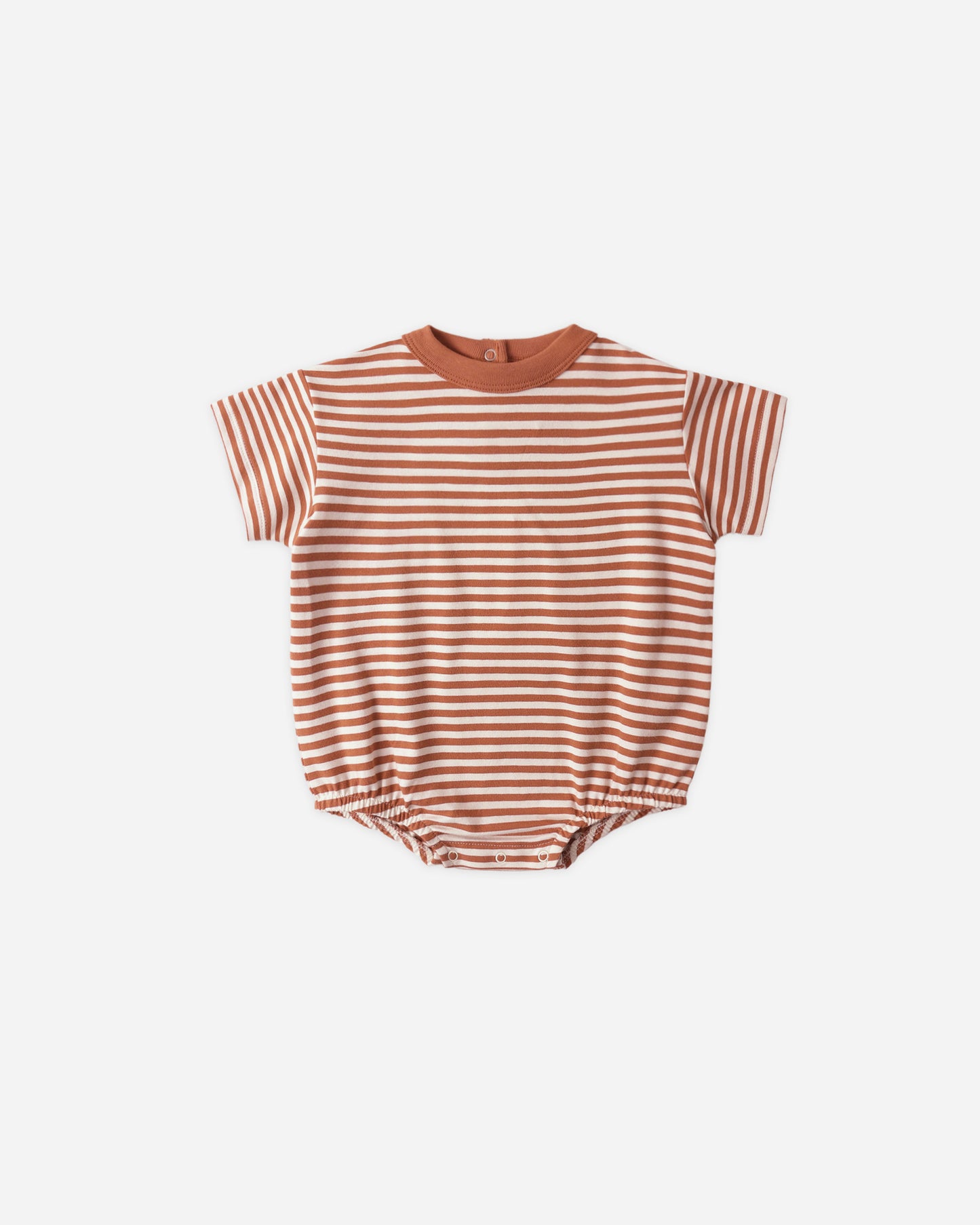 Quincy Mae Relaxed Bubble Romper in Poppy Stripe
