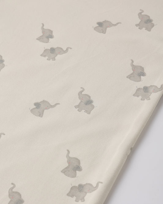 Quincy Mae Bamboo Baby Gown & Hat Set in Elephants