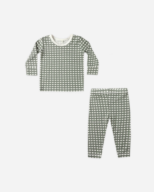 Quincy Mae Bamboo Pajama Set in Forest Check