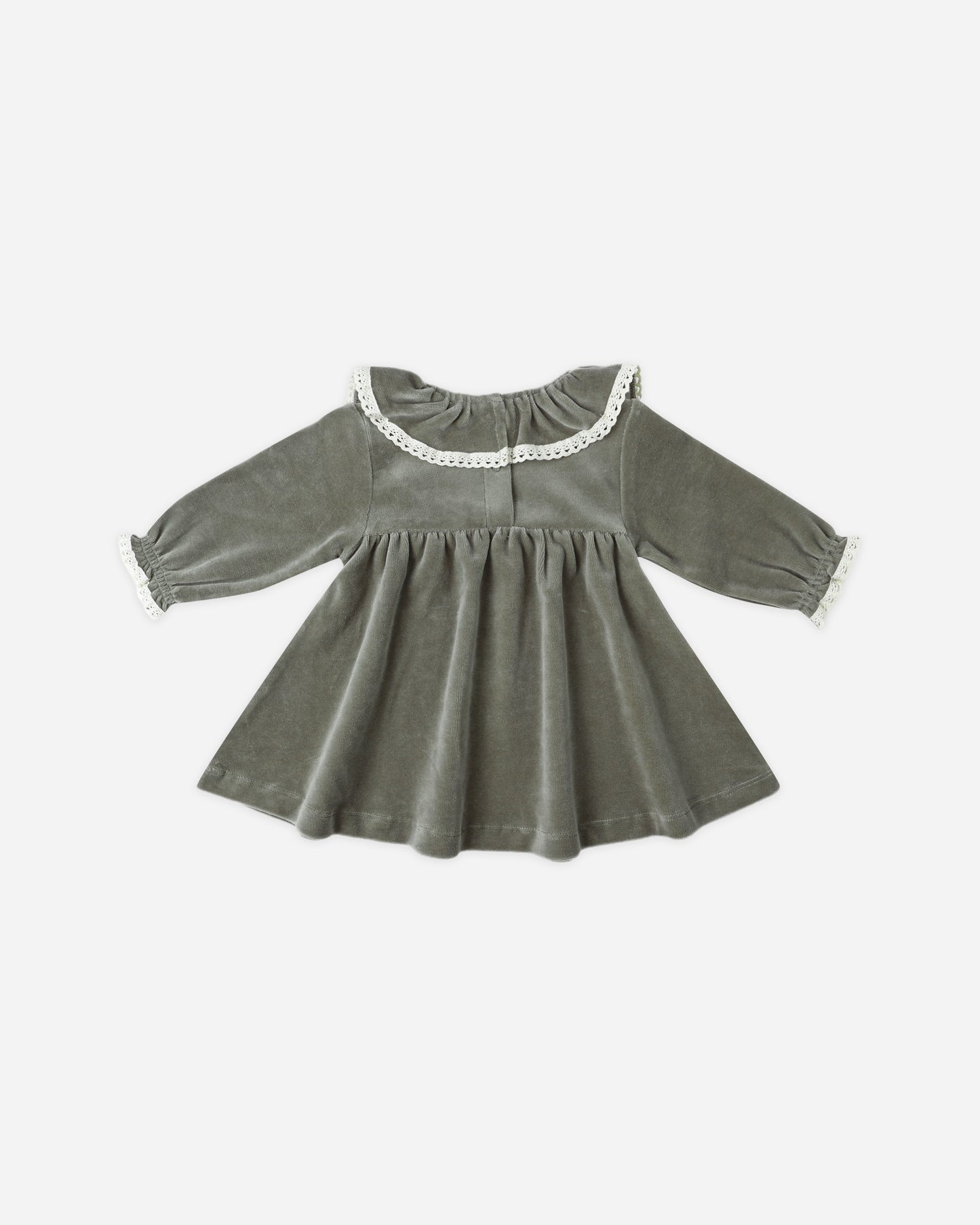 Quincy Mae Velour Dress in Forest