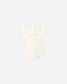 Quincy Mae Knit Pointelle Ruffle Romper in Natural