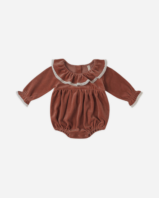 Quincy Mae Wendy Romper in Cranberry