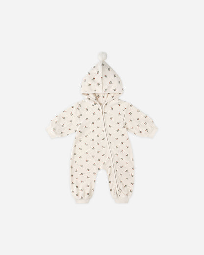 Quincy Mae Velour Zip Jumpsuit in Holly Berry
