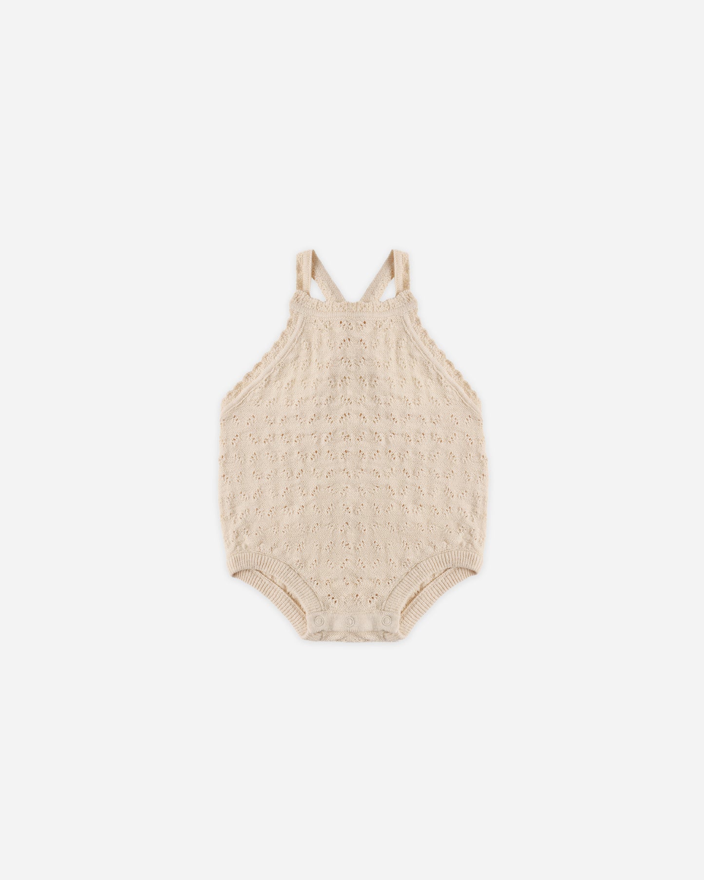 Quincy Mae Annie Knit Romper in Ecru