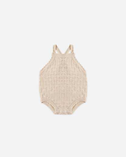 Quincy Mae Annie Knit Romper in Ecru