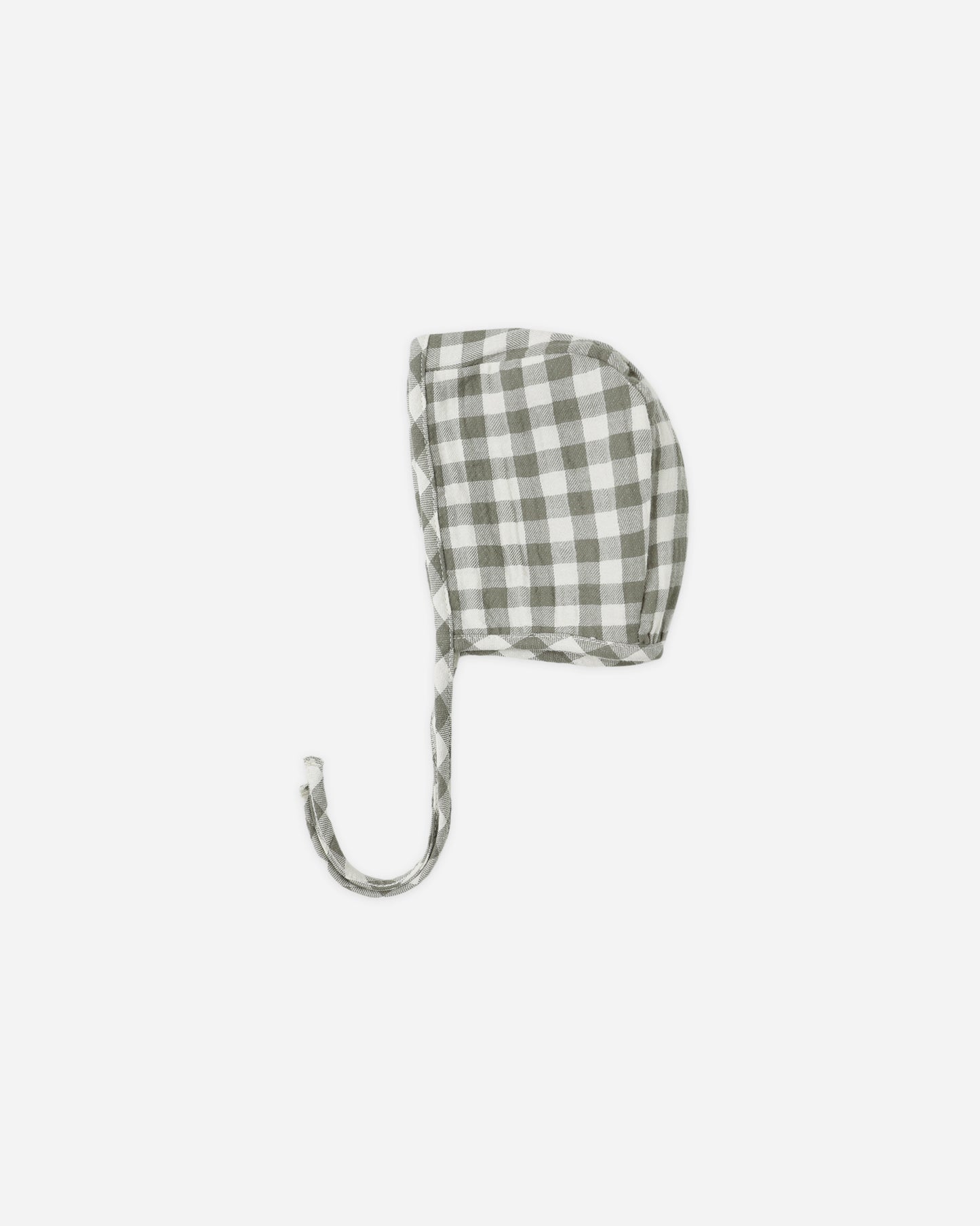 Quincy Mae Woven Baby Bonnet in Forest Check