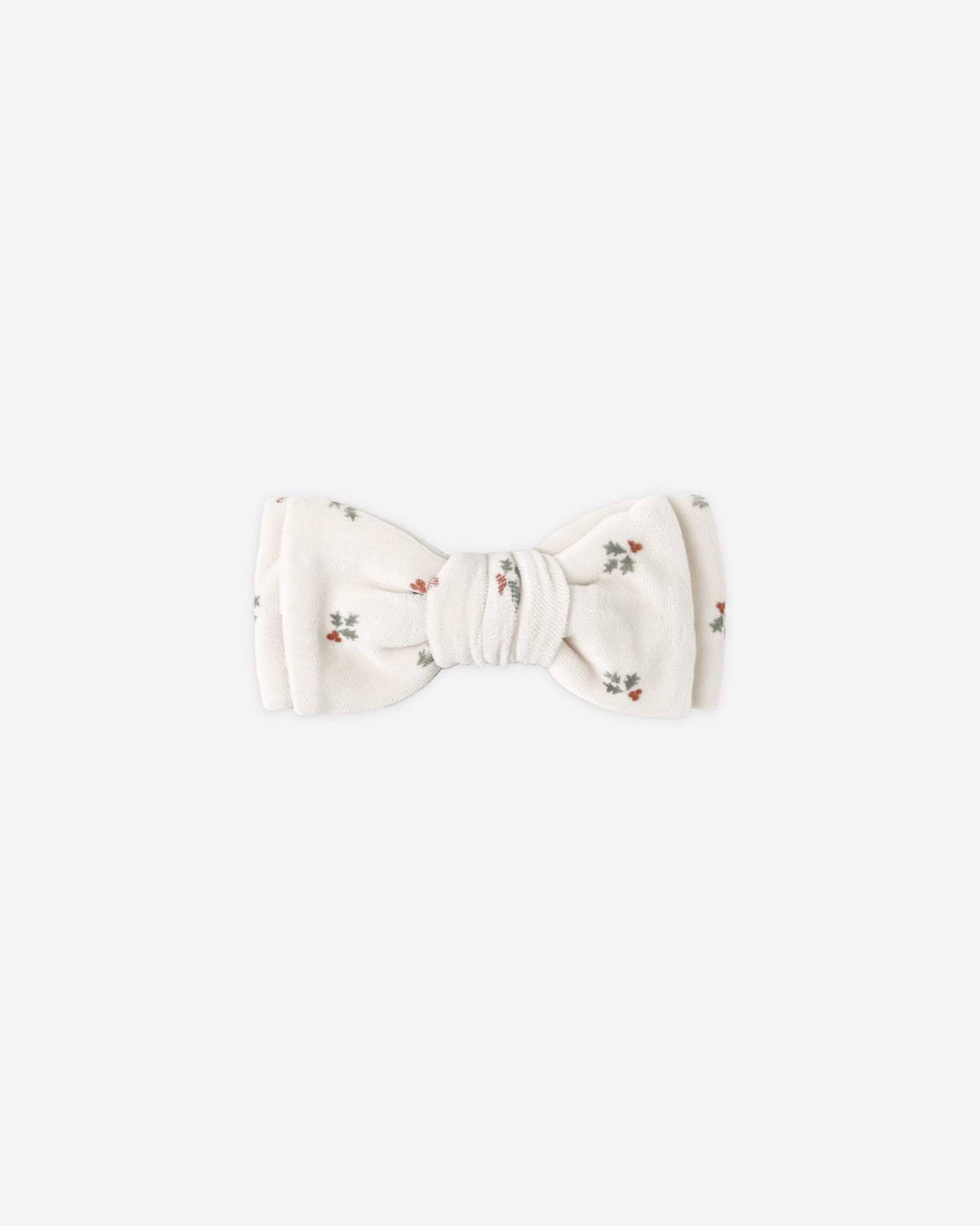 Quincy Mae Velour Bow Headband in Holly Berry