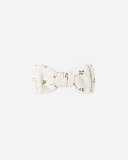 Quincy Mae Velour Bow Headband in Holly Berry