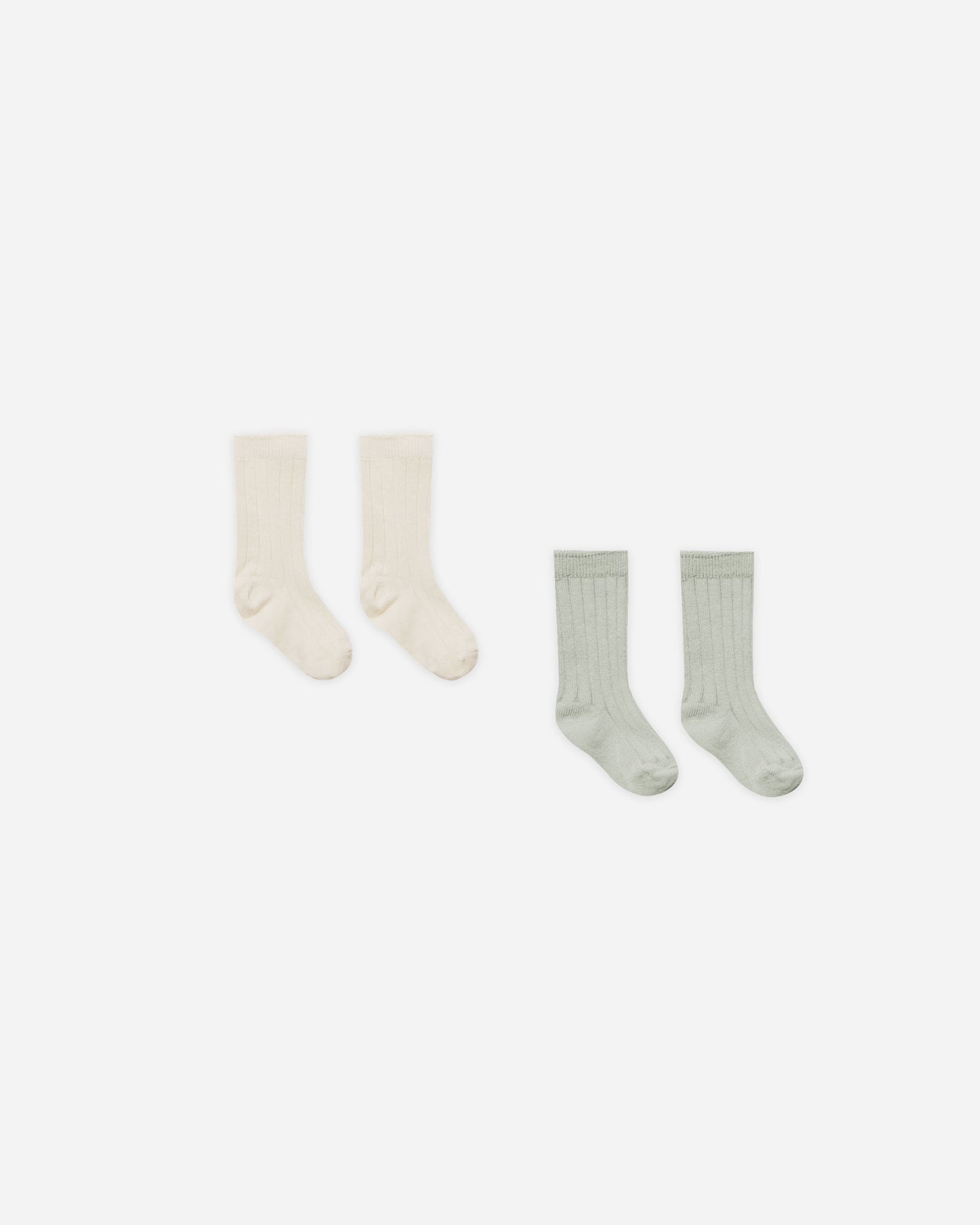 Quincy Mae Sock Set in Natural/Sage