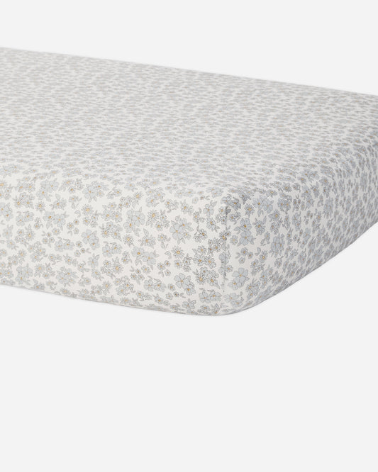 Quincy Mae Bamboo Crib Sheet in Blue Floral