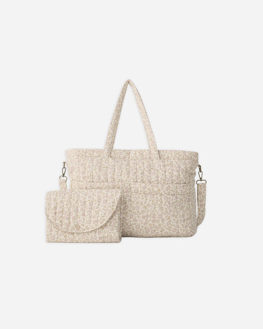 Quincy Mae Diaper Bag & Changing Mat in Wildflower Woven