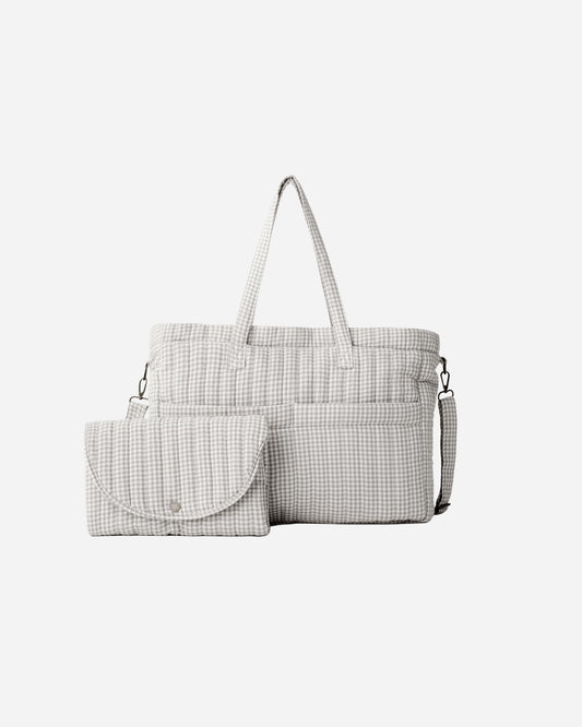 Quincy Mae Diaper Bag & Changing Mat in Sage Gingham