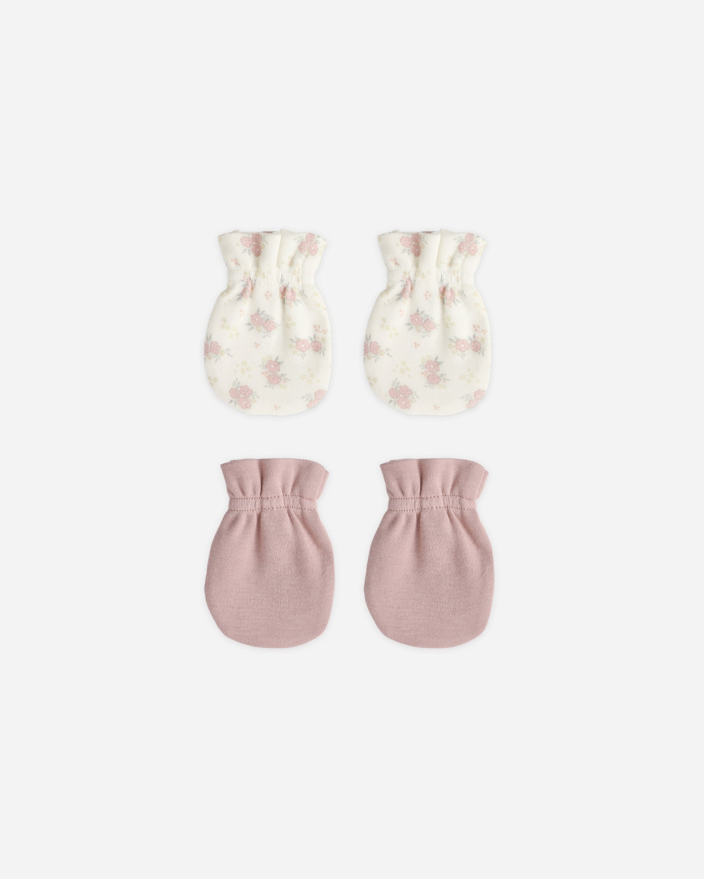 Quincy Mae No Scratch Mittens Set in Mauve/Flower Field