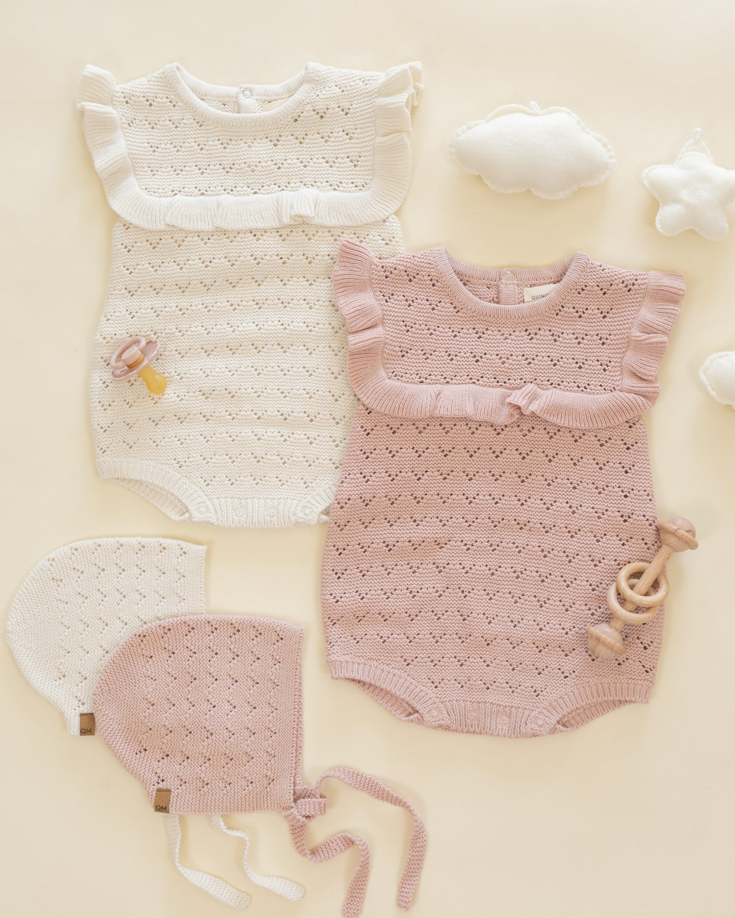 Quincy Mae Knit Bonnet in Natural