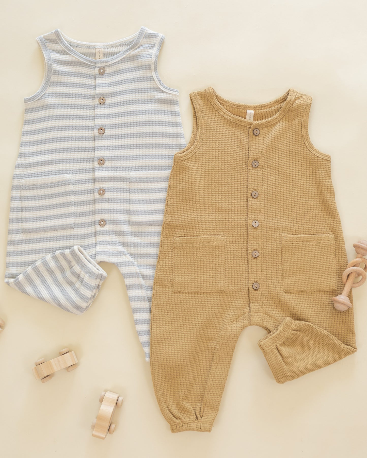 Quincy Mae Waffle Jumpsuit in Honey