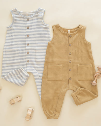 Quincy Mae Waffle Jumpsuit in Honey