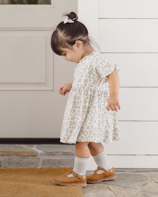 Quincy Mae Bamboo Babydoll Dress in Blue Floral