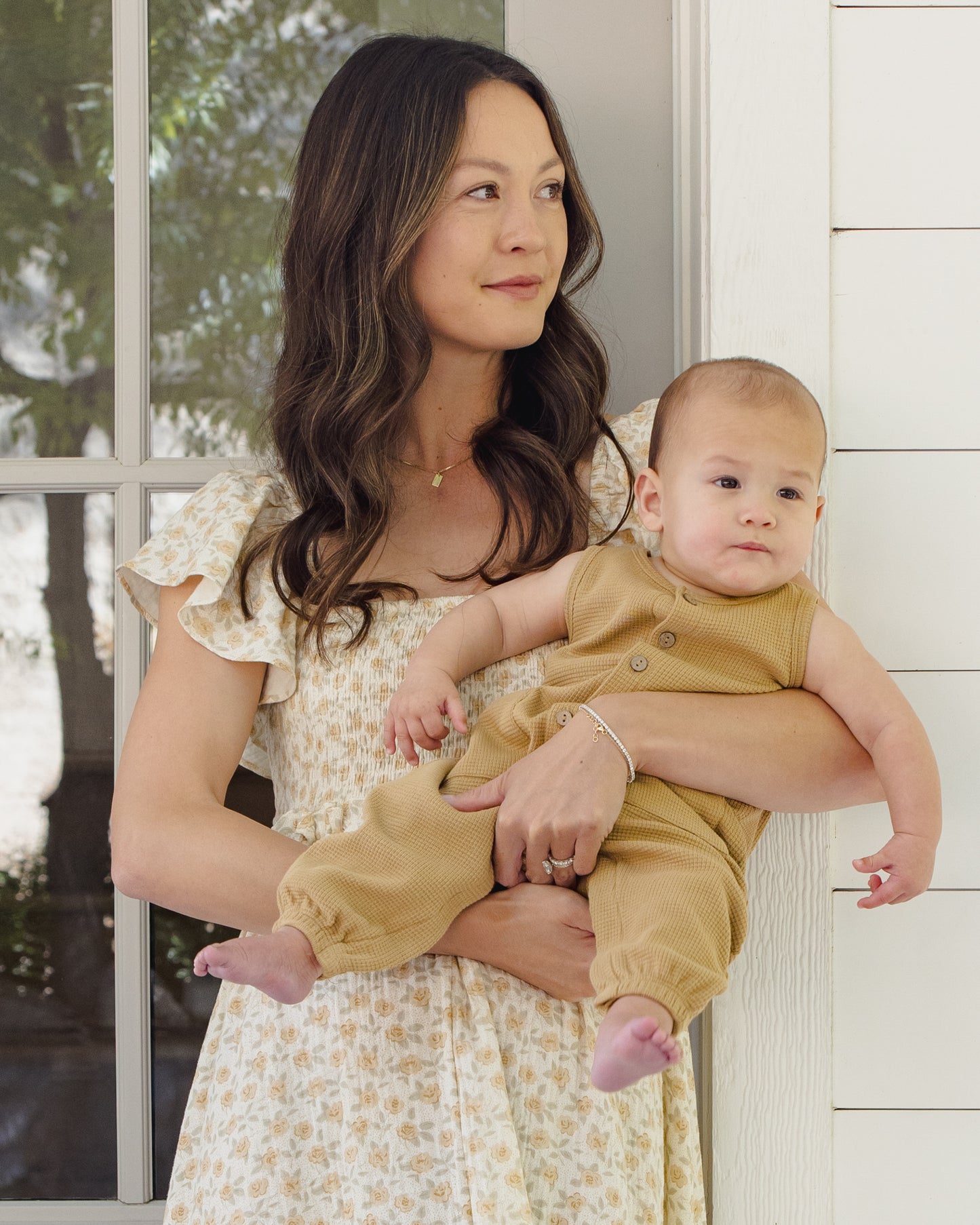Quincy Mae Waffle Jumpsuit in Honey