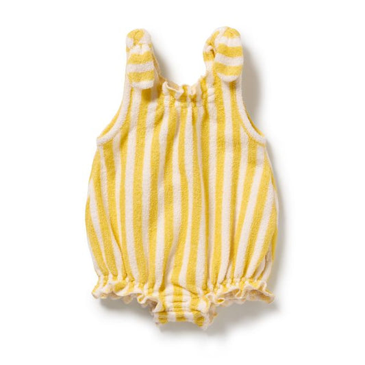 Wilson and Frenchy Organic Cotton Terry Tie Playsuit in Honey Wave