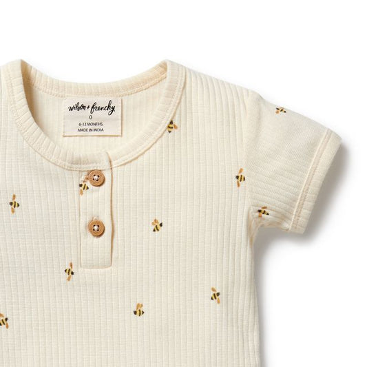 Wilson and Frenchy Henley Bodysuit in Bee Mine
