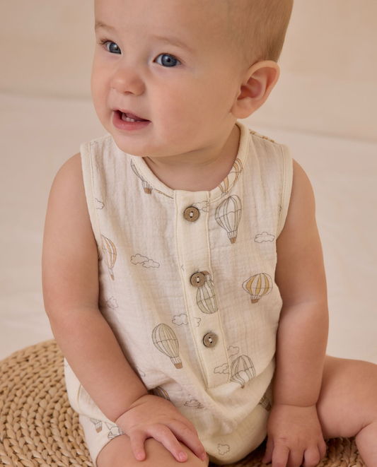 Quincy Mae Jack Romper in Hot Air Balloons