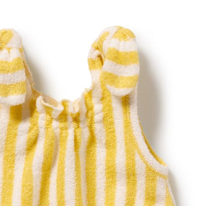 Wilson and Frenchy Organic Cotton Terry Tie Playsuit in Honey Wave