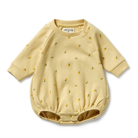 Wilson & Frenchy Waffle Romper in Little Lemon