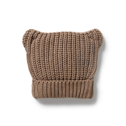 Wilson & Frenchy Knit Bear Hat in Coco Speckle