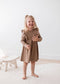 Mila & Co. Ribbed Flutter Dress in Cappuccino