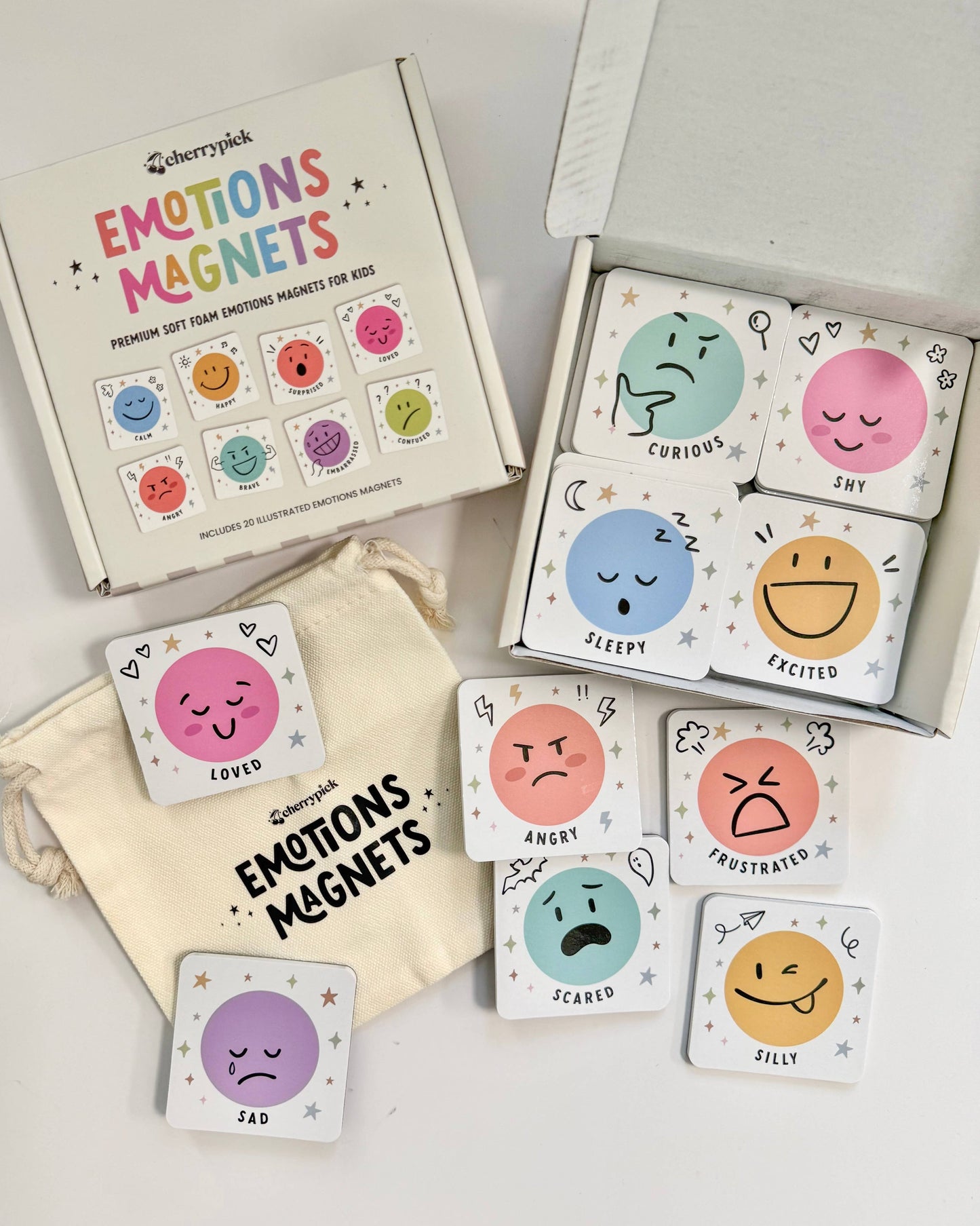 Cherrypick “Emotions” Soft Foam Magnet Set