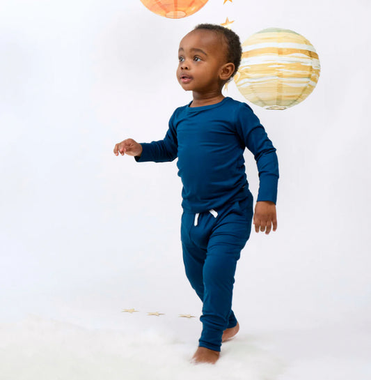Belan J 2 Piece PJ Pocket Jogger Set in Deep Blue