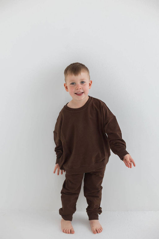 Mila & Co. Sweatshirt & Jogger Set in Mocha