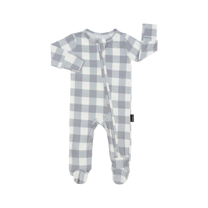 Belan J Bamboo Footed Sleeper in Denim Plaid