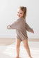 Mila & Co Ribbed Bubble Romper in Mushroom