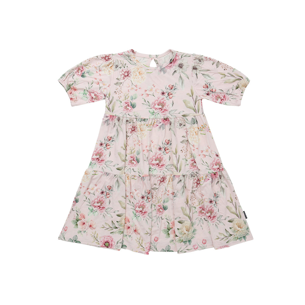 Belan J Short Sleeve Teired Dress in Floral Bliss