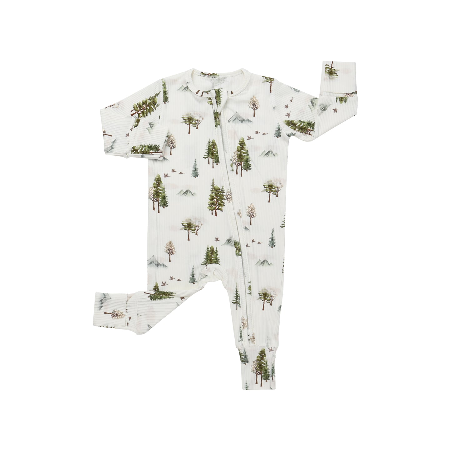 Belan J Ribbed Footless Bamboo Sleeper in Misty Forest