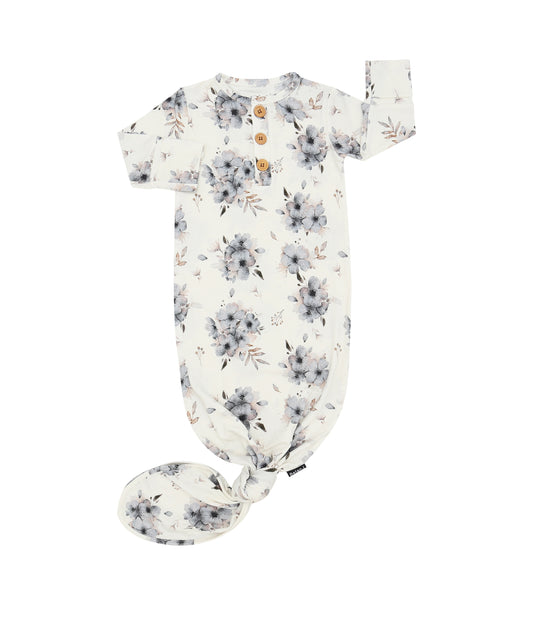 Belan J Knotted Sleep Gown in Frosty Floral