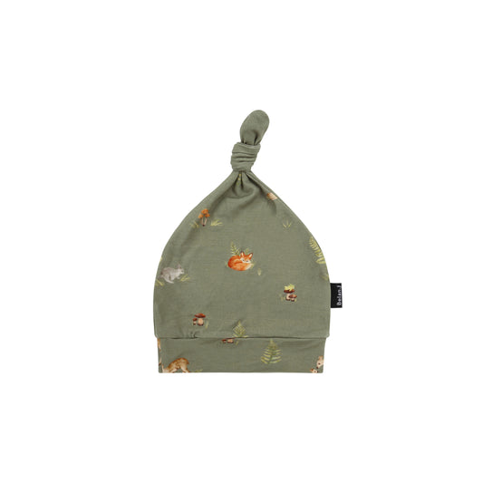 Belan J Knotted Infant Hat in Forest Friends