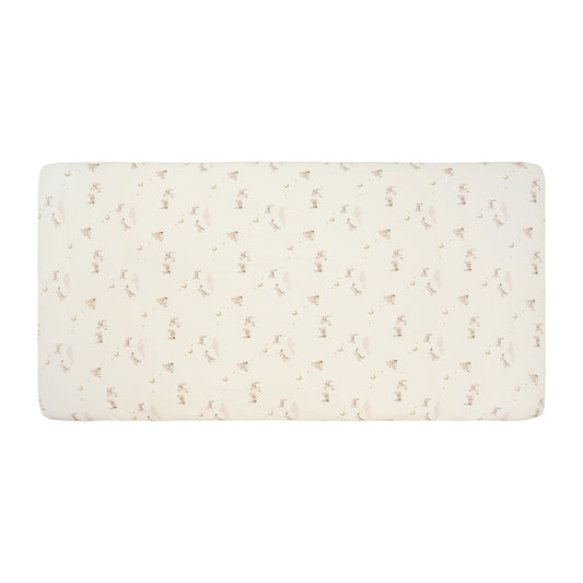 Belan J Bamboo Fitted Crib Sheet in Little Lambs