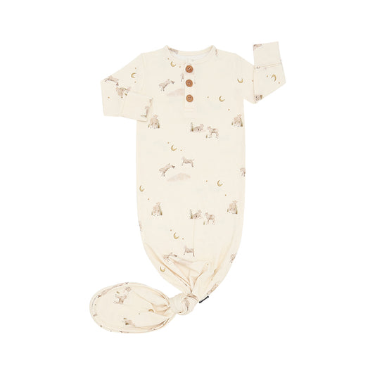 Belan J Knotted Sleep Gown in Little Lambs