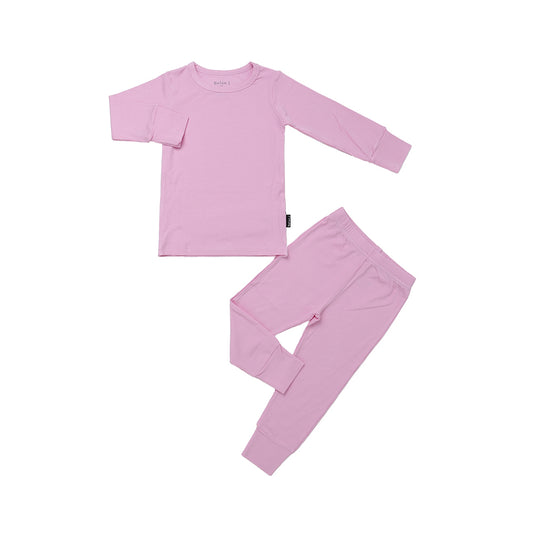 Belan J 2 Piece Ribbed Bamboo PJ Set in Pastel Orchid
