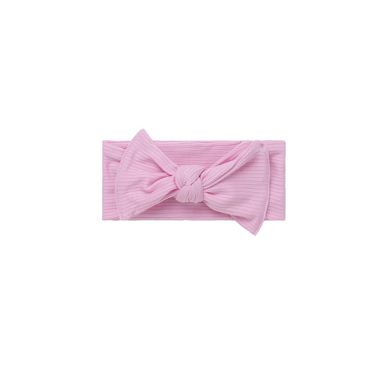 Belan J Ribbed Bamboo Headband Bow in Pastel Orchid