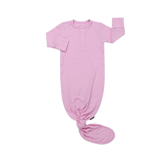 Belan J Knotted Sleep Gown in Ribbed Pastel Orchid