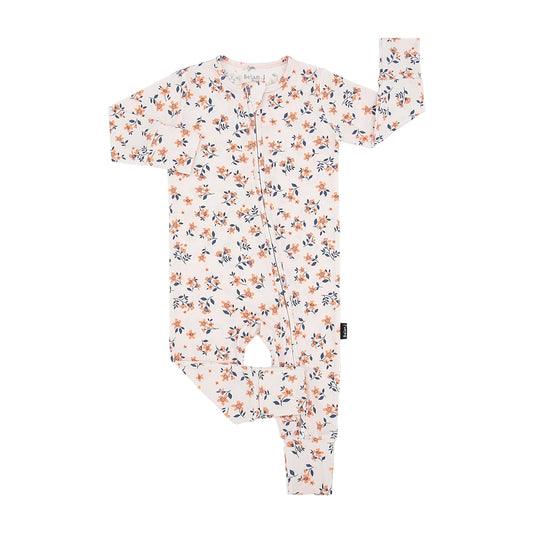 Belan J Foldover Cuff Footless Bamboo Sleeper in Peachy Blossom