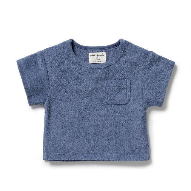 Wilson and Frenchy Organic Cotton Terry Tee in Deep Blue