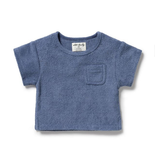 Wilson and Frenchy Organic Cotton Terry Tee in Deep Blue