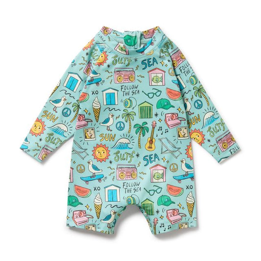Wilson and Frenchy Onepiece Boyleg Swimsuit in Sun, Surf & Sea