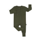 Belan J Foldover Cuff Footless Ribbed Bamboo Sleeper in Forest Green